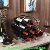 【免運可開統編】歐式簡約紅酒架鐵藝葡萄酒架酒吧KTV洋酒展示架家用酒瓶擺件黑色