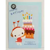 641 台灣製造 祝福卡 動物 卡通 插畫 兔子 大蛋糕 卡片 小卡 生日卡 萬用卡 禮物卡 信紙 信封 聖誕卡 正版