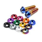 (店+)JC-MOTO  鍍鈦螺絲 星型 車牌螺絲 鍍黑 防盜 機車 梅花六角 白鐵 M6 P1.0 2入組