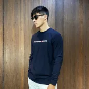 美國百分百【全新真品】Tommy Hilfiger 長袖上衣 棉質 薄T TH 上衣 logo 深藍色 CD36