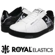 鞋大王ROYAL 82074-098 白×黑 ICON 皮質無鞋帶休閒運動鞋(童鞋)【尺寸偏小，特價出清】678R