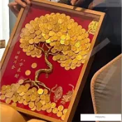 優選熱銷 網紅髮財樹diy相框材料包金錢樹手工粘貼畵擺件裝飾生日開業送禮