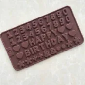 阿拉伯數字 英文生日快樂巧克力矽膠模