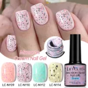 LILYCUTE 7ml 馬卡龍冰淇淋指甲油閃亮亮片美甲清漆 UV LED 浸泡用品美甲