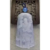 翡翠綠地 緬甸玉 玉石 關公 關聖帝君 財神 項鏈 關羽 關公 吊飾 吊墬 禮品 紫 綠 開運 招財 春彩 a貨