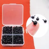 🎈免運!🚀臺灣有貨🎈可開票🎈動物眼睛黑豆眼直杆玩具配件手工DIY眼珠直插式動物眼珠小熊眼珠限時
