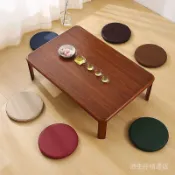 ✨日本進口✨日式坐墊  圓形坐墊 記憶棉皮墊 子貓窩地墊 榻榻米飄窗防滑椅墊 薄圓凳圓椅座墊  和室椅 坐墊 