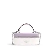 COACH Crossbody 18 銀色字母徽標Logo拉鍊開合十字紋 小號手提單肩斜跨包 斜背包 CJ522~【 菲尼斯 國際精品 ★初秋極享】