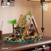 【兒童益智】森林小木屋街景積木模型小屋建築兼容樂高益智拼裝玩具擺件跨境批