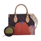 【Louis Vuitton 路易威登】M46467 草間彌生聯名南瓜Monogram塗層帆布牛皮手提/肩背包『Entrupy安心購』