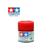 (店+)【TAMIYA】鋼普拉 現貨 田宫模型漆 TAMIYA 81527 X-27 X27 模型專用 水性漆 亮光漆 透明紅色 10ml
