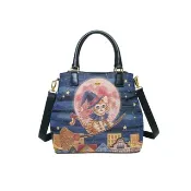 斜背包 手提 / 真皮 / 布防潑水 平織緹花 魔女小星貓 奧蘿菈