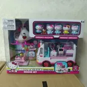 正版全新 Hello kitty 凱蒂貓KT貓救援直升機救護車 完據手辦擺件  正版全新未拆封 標價  部剝