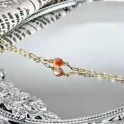 氣質紅兔毛水晶手鍊 - 18K金醫療鋼配飾/紅兔毛水晶/五行火/按扣