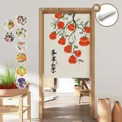 【巴芙洛】開運日式棉麻長門簾85x150cm送門簾桿(穿桿門簾/免打孔/風水簾/長門簾/日式隔斷簾)