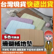 珊瑚絨地墊【24H出貨🔥台灣現貨】浴室地墊 地毯 止滑墊 腳踏墊 記憶綿吸水地墊 防滑地墊 廁所 客廳 臥室 廚房地墊