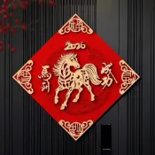 臺灣出貨新年福字貼2026馬年立體植絨布門貼紙春節過年入戶門大門裝飾佈置