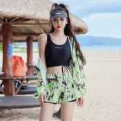 【貝娣泳裝】M420女生泳衣 三件式泳衣 運動泳衣 比基尼 寬鬆外罩衫 衝浪衣 浮潛服 沙灘 海島渡假游泳 溫泉/現+預