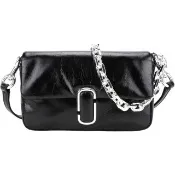 【MARC JACOBS】The J Marc 附雙背帶油蠟鞣製小牛皮迷你肩/斜背包(黑色 鏈條包 相機包 小方包 mj)
