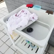 【Abis】豪華升級款ABS塑鋼加大超深洗衣槽/水槽-附活動洗衣板(免組裝)