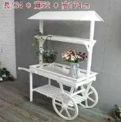 zakka草莓雜貨 美式鄉村風大車輪裝飾小木屋造型商品展示架盆栽花架 甜點置物架瓶瓶罐罐收納架子 創意設計手推車攤車花車