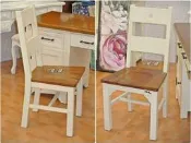 台中可愛小舖傢俱家飾精品 美歐英式古典鄉村風全實原木雙色立體雕花朵萊茵五5呎尺餐桌餐椅書桌椅情人椅長短板凳　網拍促銷價