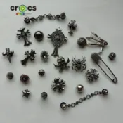🔥台灣出貨🔥Crocs 鞋扣 洞洞 鞋扣 韓國鞋扣 高質量金屬鞋扣 暗黑系克羅心復古十字架鞋扣DIY創意金屬鞋配件裝飾扣