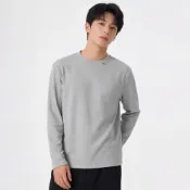 (店+)【OTTO服飾】高棉內刷毛圓領保暖長袖上衣 灰色 L-XL