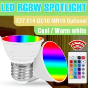 15W RGB 智能 LED 燈泡 E27/ E14 15 變色調光 110V/220V GU10 嵌入式氛圍 MR16