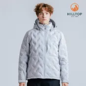 HILLTOP山頂鳥 超潑水無縫石墨烯保暖蓄熱羽絨短大衣外套 男款 灰｜PF22XM27ECK0