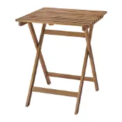【IKEA 宜家家居】ASKHOLMEN 戶外餐桌, 折疊式 深棕色, 60x62 公分