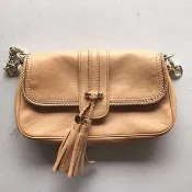 《早·衣服》時尚週精品🎁跑趴必備二手正品GUCCI鏈條流蘇小牛皮手拿包肩背包手提包（現） 台北市