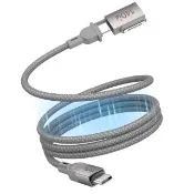 【TOTU】二合一 Type-C TO Type-C PD240W MagSafe3 磁吸收納彎頭充電線(MacBook Air/Pro 2024到2021)