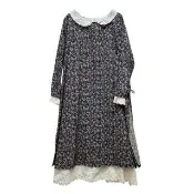 【巴黎精品】現貨+預購 連身裙日系洋裝(娃娃領長袖碎花假兩件女裙子3色a1ed4)