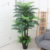 免運包稅 含發票 散尾葵仿真植物假盆栽擺件大綠植室內裝飾客廳擺設落地花假花盆景