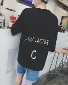 FINDSENSE 時尚潮流 男 百搭 HOT 字母 寬鬆 毛邊 印花 五分袖 短袖T恤 圓領上衣短T 特色短T