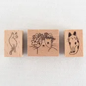 小徑文化 x 馬里斯 聯名合作 原創木質印章3入組 - Cats ( MTS-MA010 )