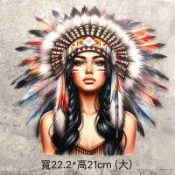 【隨心手作】印地安美女 熱轉印貼紙 熱熨燙貼  手工diy  熱轉印燙畫 燙畫貼《冷撕》