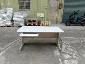 【安鑫】~【150cm】5尺鐵製單抽HU辦公桌 半港桌 電腦桌 工作桌 鐵桌 書桌 事務桌 OA桌 辦公家具【A229】