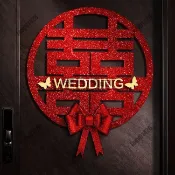 🔥臺灣熱銷🔥結婚掛件結婚佈置喜字結婚門貼喜字結婚專用婚房佈置喜字貼大門臥室門裝飾婚禮婚慶囍字門貼套裝