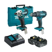 (店+)【MAKITA 牧田】18V鋰電雙機組-震動電鑽＋衝擊起子機