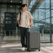 【CROWN 皇冠】Airstride 28吋 前開式擴充拉鍊拉桿箱(行李箱 旅行箱)