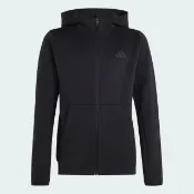【adidas 愛迪達】外套 童裝 大童 男女童 運動連帽外套 J Z.N.E. FZ HD 黑 KR6639