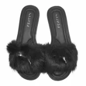 ACS跨運動 Puma 涼拖鞋 Fenty Slide Chic Fur 女鞋 黑 毛絨 聯名 蕾哈娜 404768-02