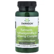 【iHerb】Swanson Vitamins, 姜黃、南非醉茄和人參復合物，60 粒膠囊