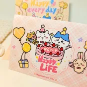 🎉臺灣出貨Chiikawa立體生日賀卡吉伊卡哇蛋糕氣球派對3D立體祝福卡片ins風