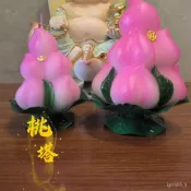 壽桃僊桃塔生日祝壽賀壽老人大壽桃塔供佛燈蠟燭寺廟家用蠟燭 DEGA