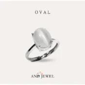 (店+)[安珠] 月光石 貓眼 白色 橢圓 8*10mm 戒指 經典系列 Oval 寶石銀飾 AND JEWEL