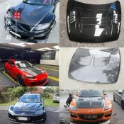 適用于馬自達RX8 碳纖維機蓋引擎蓋RX-8改裝開孔發動機頭蓋大包圍
