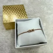 【MK｜全新】現貨 MICHAEL KORS 手鍊 手環 帶鑽 玫瑰金 文字款 禮盒組｜Little Bee 小蜜蜂精品